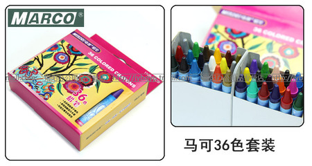 【MARCO馬可1108 兒童涂鴉蠟筆 12 24 36 48色蠟筆 安全環(huán)保無毒】價格,廠家,圖片,油畫筆/畫刷,上海荊陽文教用品-